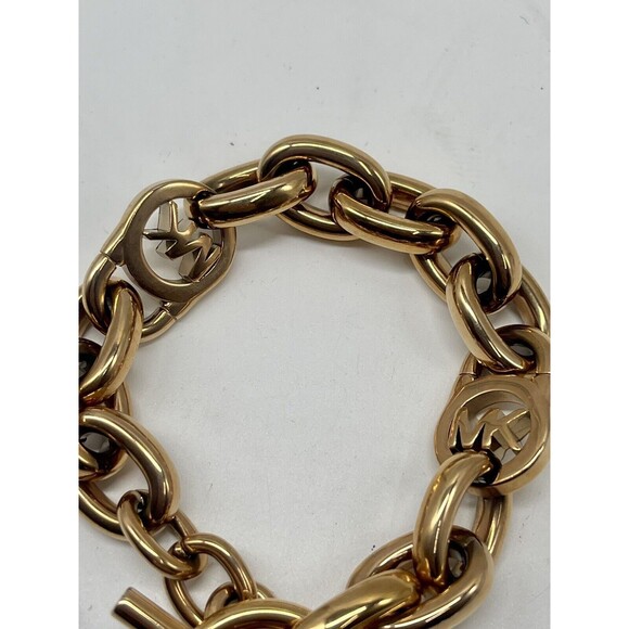 Michael Kors Rose Gold MK Chunky Chain Link Bracelet New - Picture 6 of 7